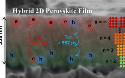 JACS:对混合二维钙钛矿薄膜内部光生电子自分离现象的观察