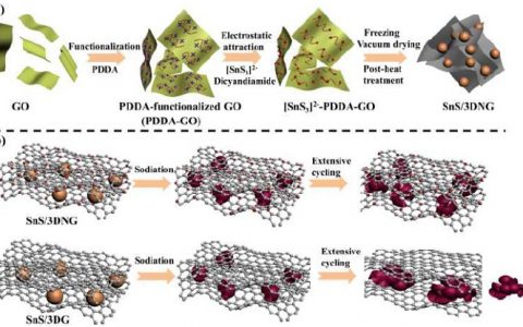 Energ. Environ. Sci.：SnS纳米颗粒吸附于三维氮掺杂石墨烯作为钠离子电池负极材料