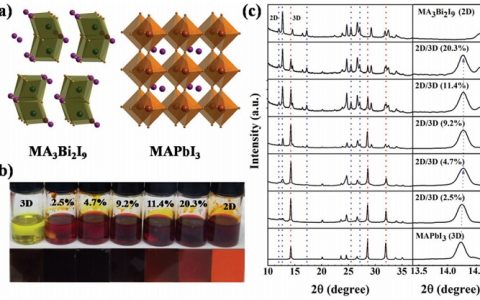 南京理工大学张树芳团队AEM: 基于2D MA3Bi2I9/3D MAPbI3异质结构的高效、稳定钙钛矿太阳能电池