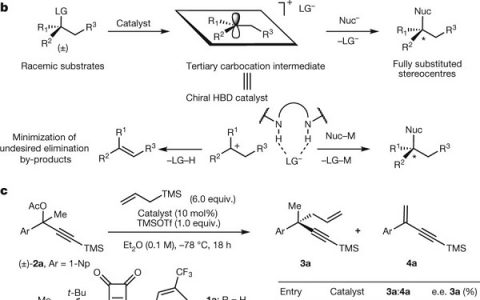 哈佛大学最新Nature：对映体催化SN1反应构建四元立体中心