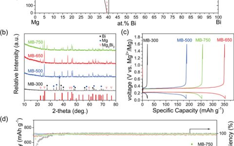 ACS Nano：在非腐蚀性电解液中，纳米簇Mg3Bi2阳极的高电压镁离子电池研究