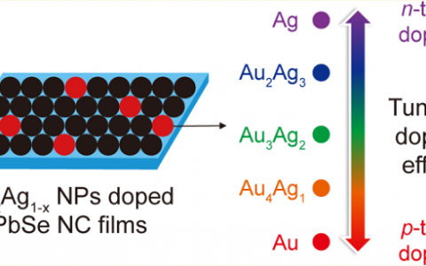 ACS Nano：AuxAg1–x纳米颗粒掺杂调制PbSe纳米晶中的电荷传输性能