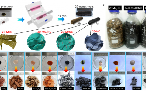 受中国传统民间艺术“吹糖人”启发,山东理工&哈工大(威海)&南洋理工实现大尺寸、非层状二维材料的宏量制备及其在电池和催化领域的应用