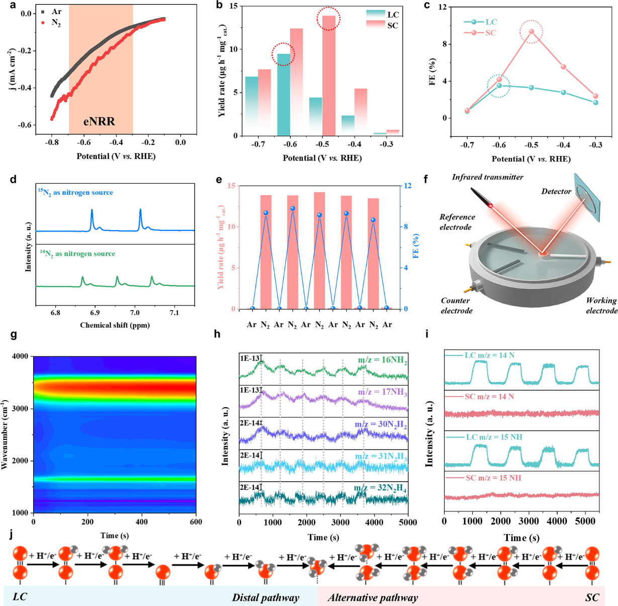 楚凯斌/王朔/翁波/苏宝连院士《Angew. Chem. Int. Ed.》：通过给体-反馈给体调节机制调控反应路径，提升钴基钙钛矿的电催化氮还原性能(图4)