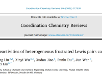武汉纺织大学刘磊教授、德累斯顿工业大学Thomas Heine院士《Coordination Chemistry Reviews》文章:多相受阻路易斯酸碱对催化剂的结构与反应性