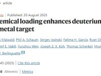 Nature:电化学加载提高了金属靶中的氘聚变速率