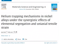 王彪团队惠均等人MSEA: Ni合金中He的俘获机制