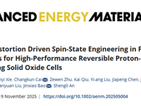 内蒙古科技大学蔡长焜&包金小AEM：高性能可逆质子传导固体氧化物电池Fe基电极晶格畸变驱动的自旋态工程题目：