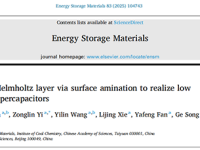 中科院山西煤化所苏方远团队EnSM：从离子竞争吸附机制出发，破解超级电容器自放电难题