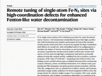 国科大杭州高等研究院曾滔/金思佳Nat. Commun.|高配位缺陷远程调控单原子Fe-N5位点以增强类芬顿水净化性能