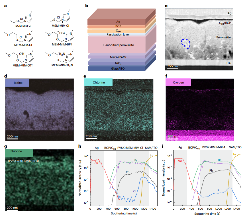 普渡大学窦乐添团队Nat. Energy：离子液体改善钙钛矿太阳电池的长期稳定性(图1)