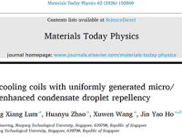 南洋理工大学《Materials Today Physics》：可规模化制备的均匀微纳结构超疏水冷却盘管提升空调除湿性能